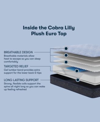 Perfect Sleeper Cobra Lily 11" Plush Euro Top Mattress, Twin XL
