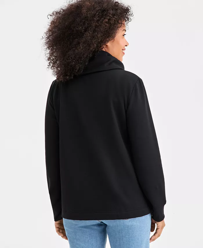 Women's Luxsoft Fleece Cowl-Neck Sweatshirt - thumbnail 2