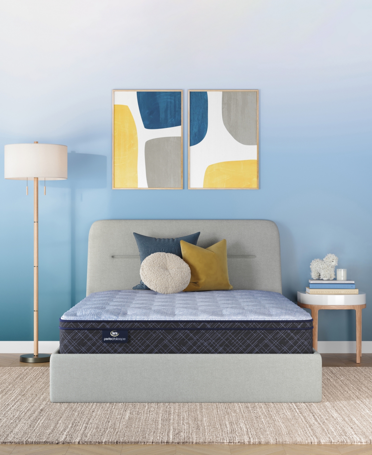 Serta Perfect Sleeper Cobra Lily 11" Plush Euro Top Mattress Set, Full In Blue