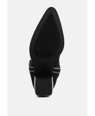 Latafa Rhinestones Embellished Cowboy Boots Women