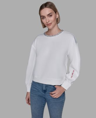 Women's Crewneck Crystal Neck Top