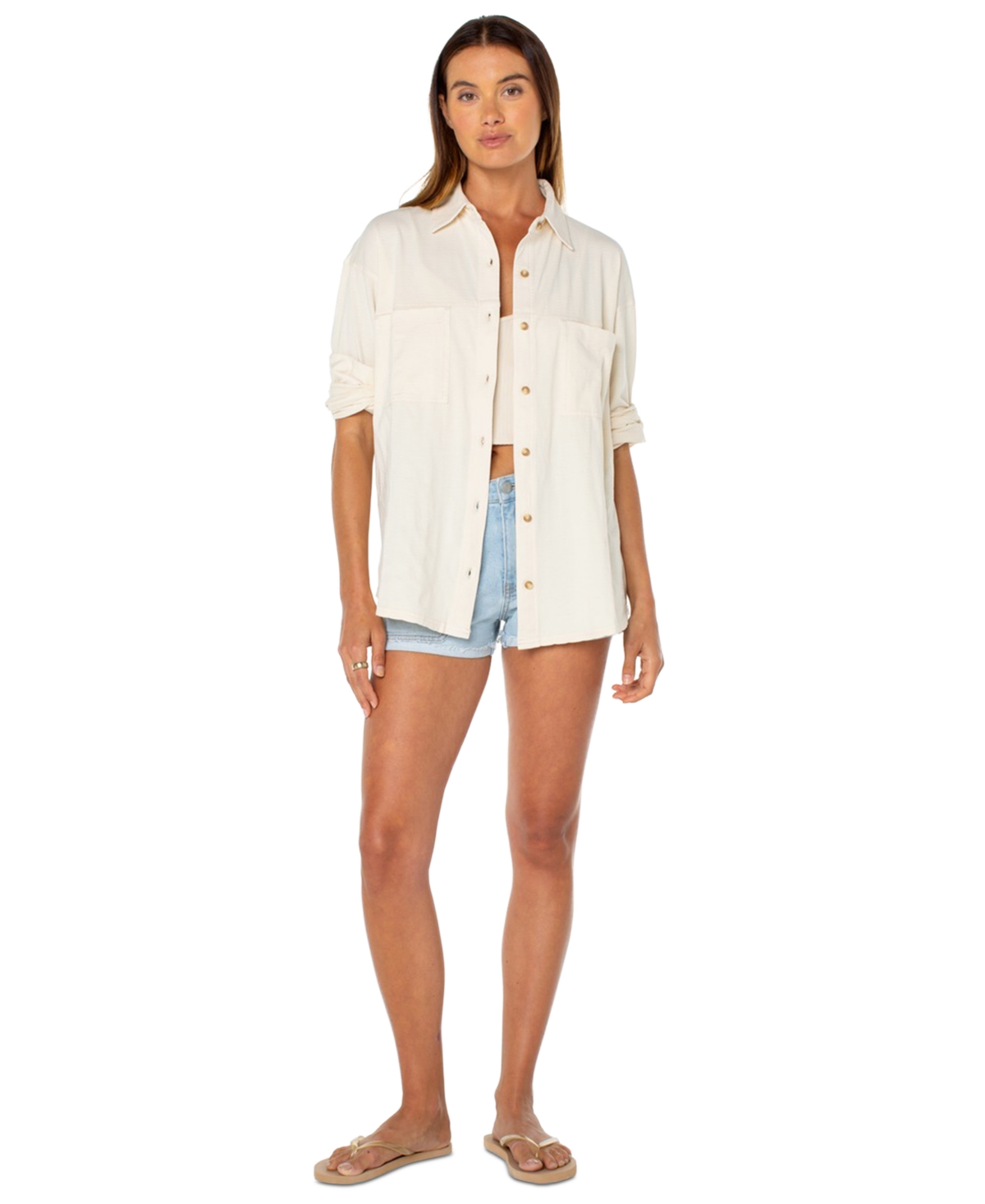 Roxy Women's Sandpiper Button-up Shirt In White