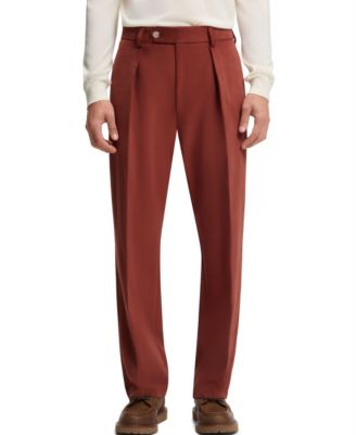 Men's BECKHAM x BOSS Cotton Micro-Patterned Pants