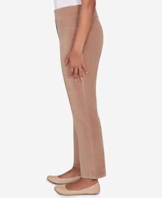 Vienna Allure Fit Flat Front Corduroy Short Length Pant