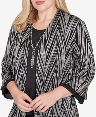 Barcelona Metallic Chevron Two In One Top with Necklace