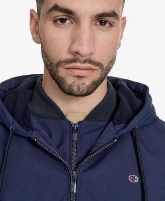 Men's 3/4 Length Hooded Jacket with Bib