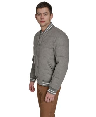 Men's Wool Blend Quilted Puffer Jacket