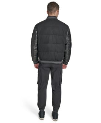 Men's Wool Blend Quilted Puffer Jacket