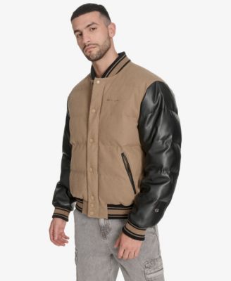 Men's Wool Blend Quilted Puffer Jacket