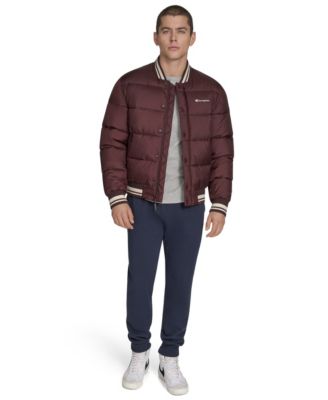 Men's Quilted Varsity Puffer Jacket