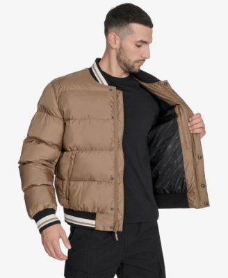 Men's Quilted Varsity Puffer Jacket