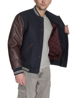 Men's Mixed Media Varsity Jacket