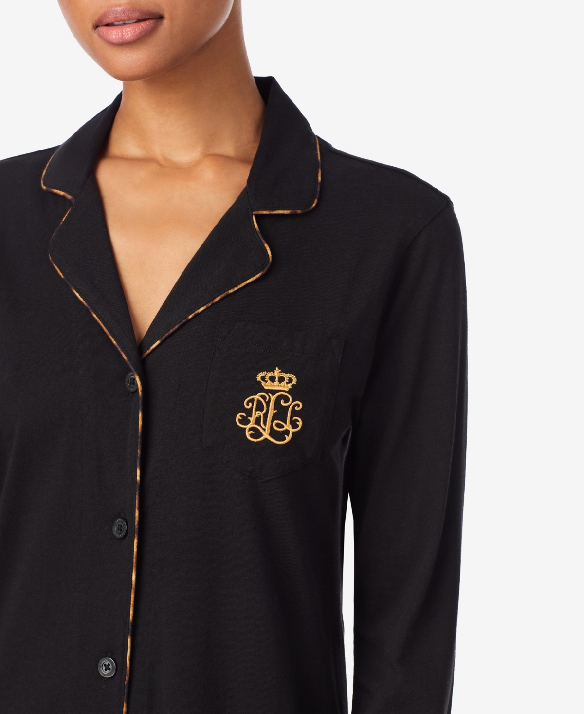 Lauren Ralph Women's Long Sleeve Notch Collar Sleepshirt