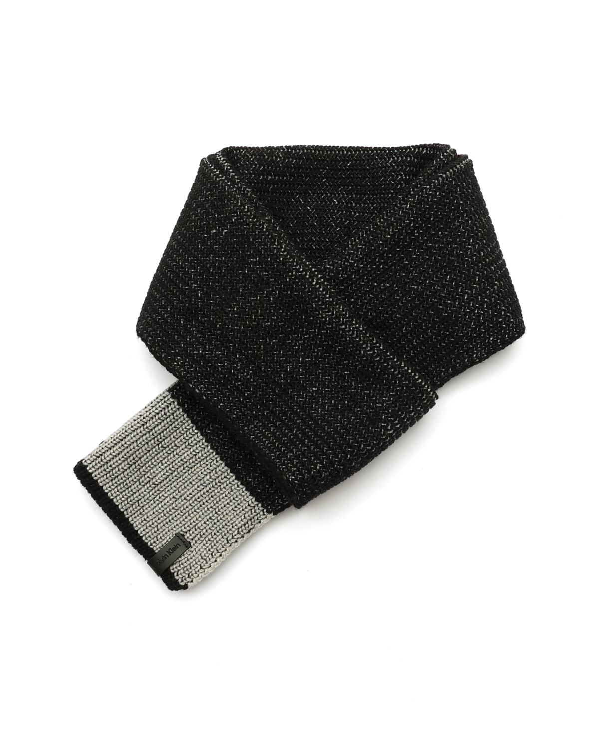 Calvin Klein Men's Color Blocked Fisherman Scarf In Black