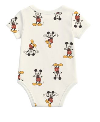 Baby Boys' Mickey Mouse Short-Sleeve Bodysuit, 3-Pack Set