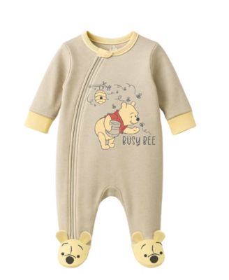 Baby Boys' and Baby Girls' Pooh Sleep N Play Hat and Coverall, 2-Piece Set
