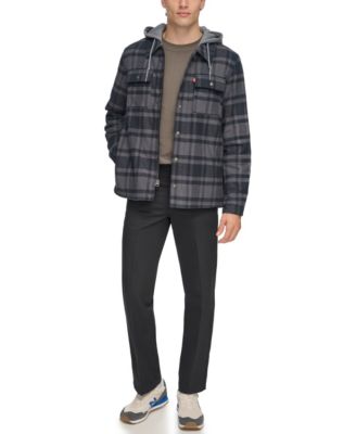 Men's Faux Sherpa Lined Flannel Shirt Jacket