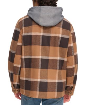 Men's Faux Sherpa Lined Flannel Shirt Jacket