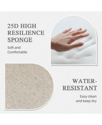 Outdoor Dining Chair Cushion Set, 37"x20"x2.8" High back cushion with Ties and Zipper, Set of 4