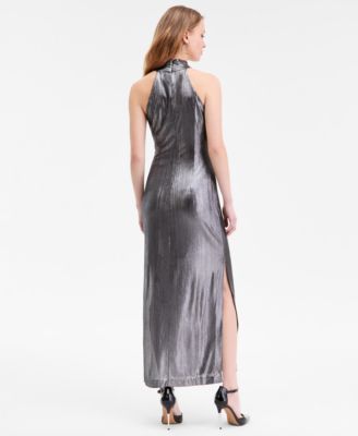 Women's Harland Twist Neck Metallic Dress