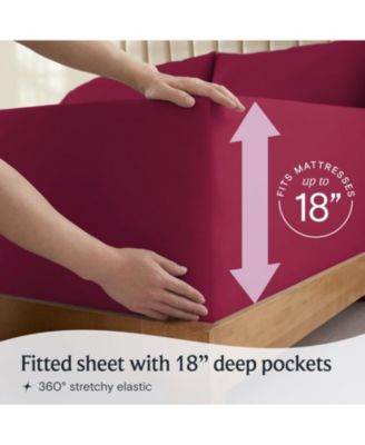 3-PC Silky Soft Cooling Deep Pocket Sheet Set, TwinXL