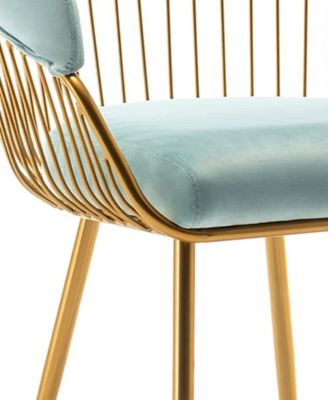 Mid Century Dining Chair, Velvet Upholstered Side Chair with Metal Legs for Makeup/Living Room (Set of 4)