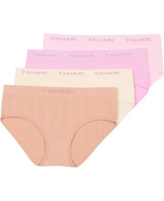 4-Pack Seamless Solid Color Hipsters with Logo Waistband