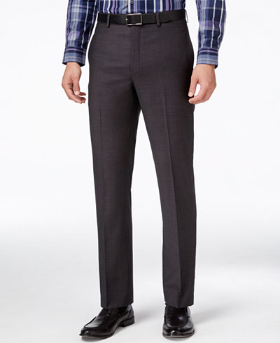 Calvin Klein Men's Charcoal Slim-Fit Dress Pants - Pants - Men - Macy's