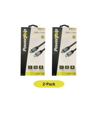 Power It Up 8K HDMI 2.1 Ultra High Speed Certified 6.5FT 2-Pack Cable