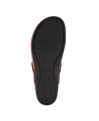 LILYBEAN Leather Perforated Clogs with Floral Applique and Open Back