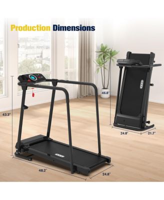 Walking Treadmill with Long Handrails 300lbs Capacity Recovery Fitness Exercise Machine for Seniors