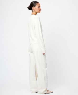 Women's Babysoft Knit V-Neck Embellished Bow Cardigan Sweater