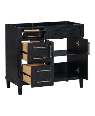 36inch Bathroom Vanity without Sink Freestanding Bathroom Storage Cabinet with 2 Drawers Only Height Adjustable Shelf