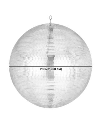 24" Large Disco Ball Mirror Big Hanging Glass Decor for 70s 80s Party Events Wedding DJ Dance Club Stage Lighting Silver