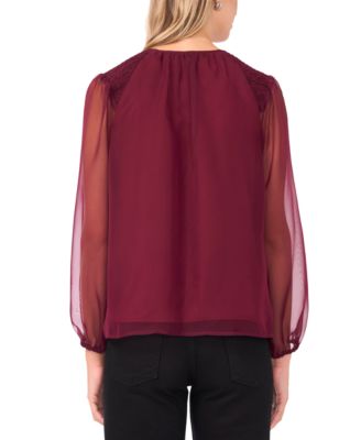 Women's Balloon Sleeve V-Neck Top