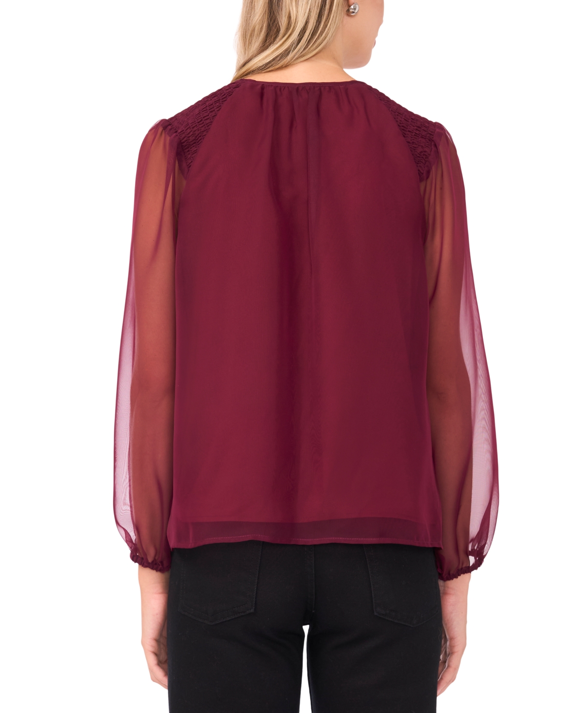 Vince Camuto Women's Balloon Sleeve V-Neck Top