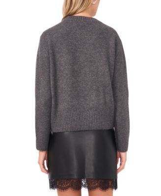 Women's Crewneck Embellished Long-Sleeve Sweater