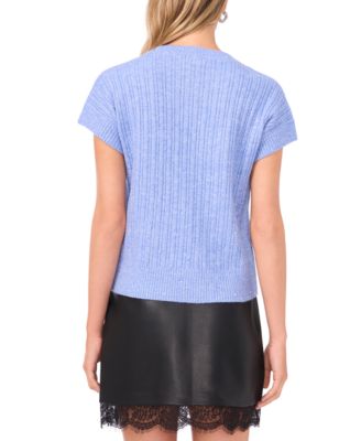 Women's Lurex Short Sleeve Sweater