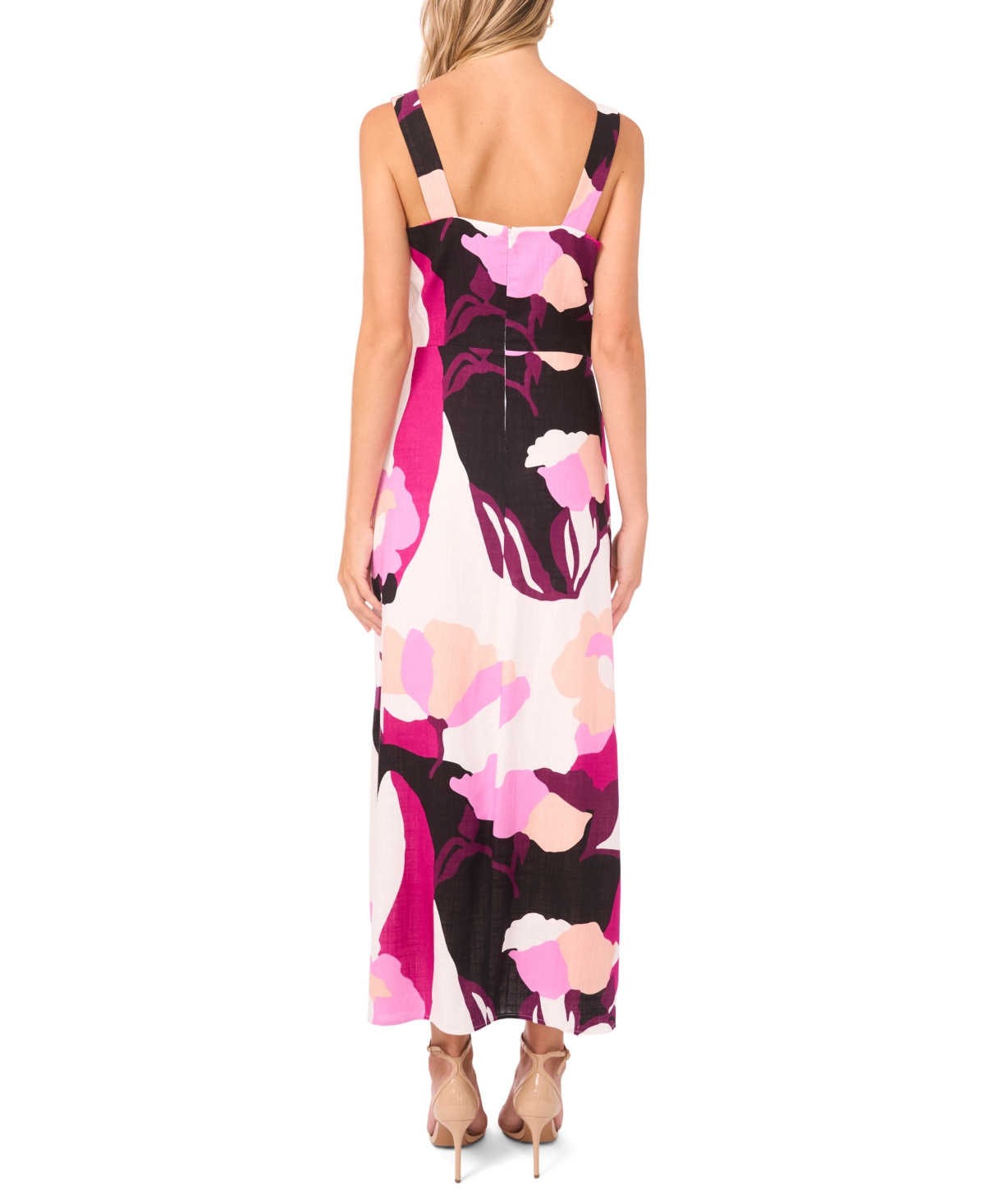 Vince Camuto Women's Square Neck Midi Dress In Pink