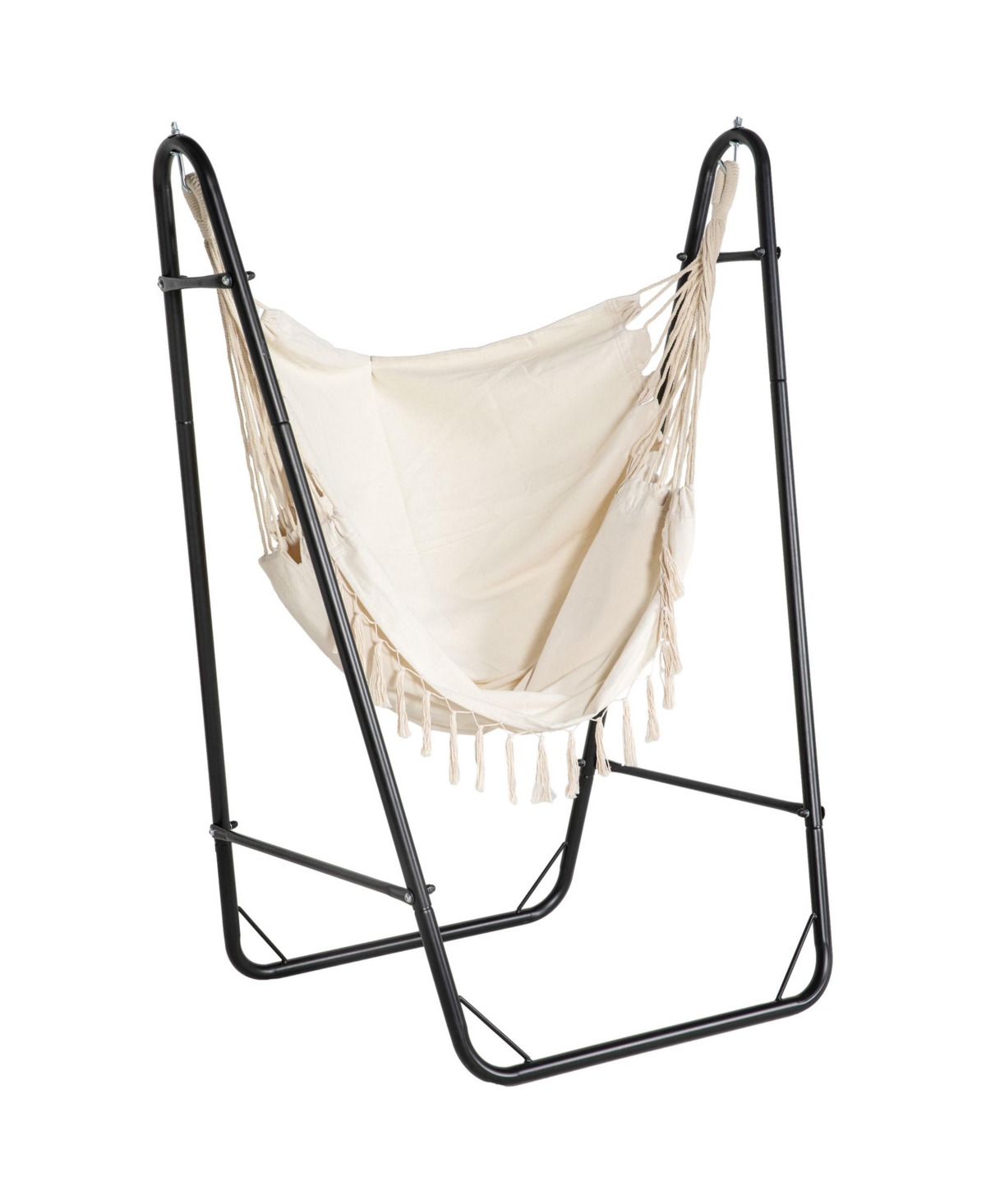 Flynama Outsunny Freestanding Hammock Chair with Stand Storage Pocket