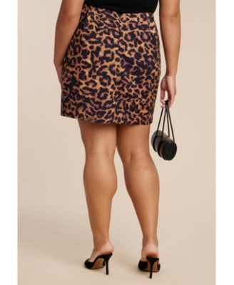 Women's Leopard Print Mini Skirt