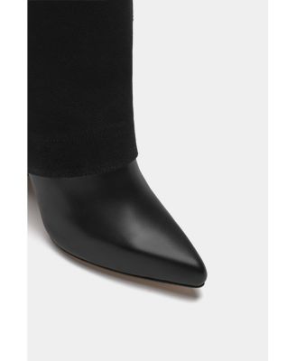 Leather Tall Overlay Boots Vanilla By Dante