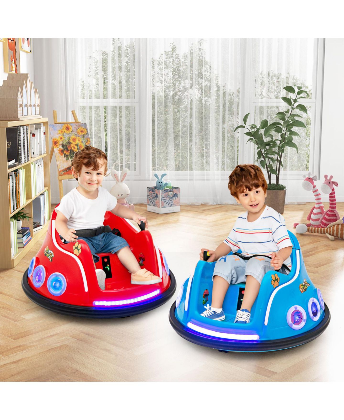 Детская игрушка HONGGE 12V Electric Bumper Car with Remote Control and LED Lights, Ages 2-5, цвет: Тёмно-синий — фото 2
