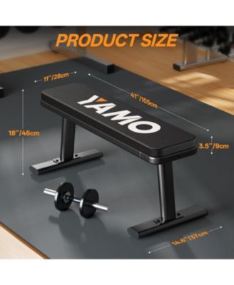 Flat Bench 1455LBS Weight Bench for Home Gym Workout Bench with Adjustable foot Caps Multipurpose Strength Training Bench Press for Full Body Workout