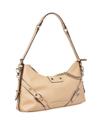 Smooth PU Belted Shoulder Bag