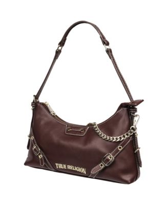 Smooth PU Belted Shoulder Bag