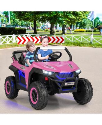 12V Two-Seater Kids Ride On UTV with Slow Start Function and Music, Pink