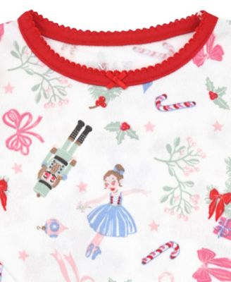 Girls 12M-5T 3-Piece Snug Fit Holiday Pajama and Sock Set