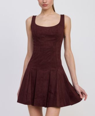 En Saison - Women's Delphine Pleated A-line Mini Dress
