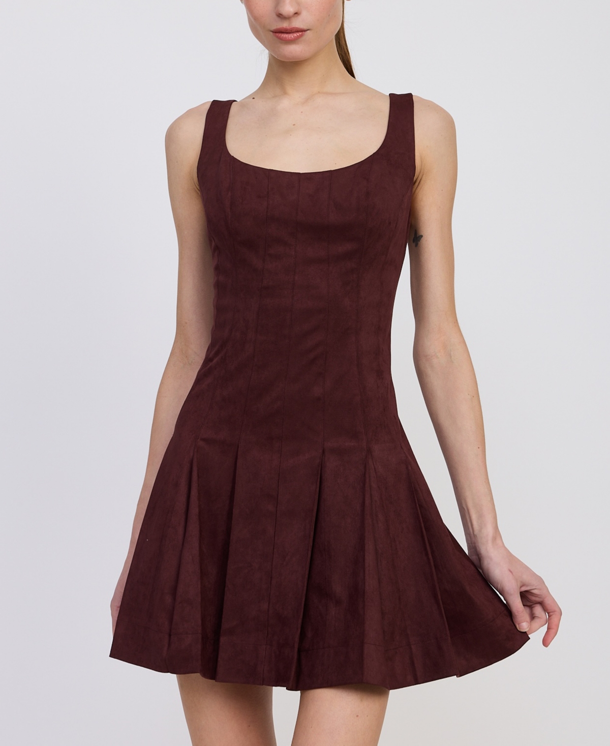 En Saison Women's Delphine Pleated A-line Mini Dress
